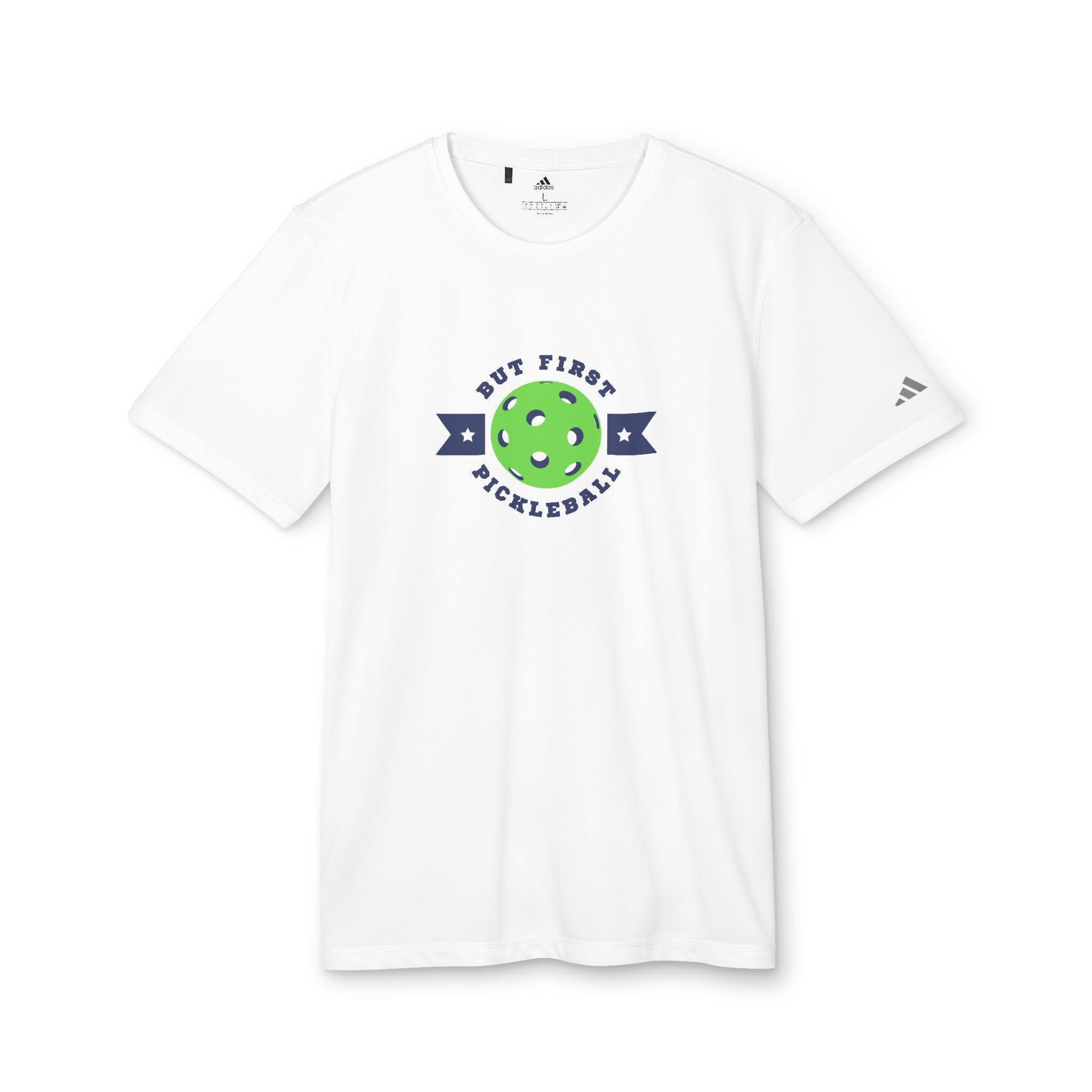 But First Pickleball Adidas® Customized T Shirt - Dink Champs