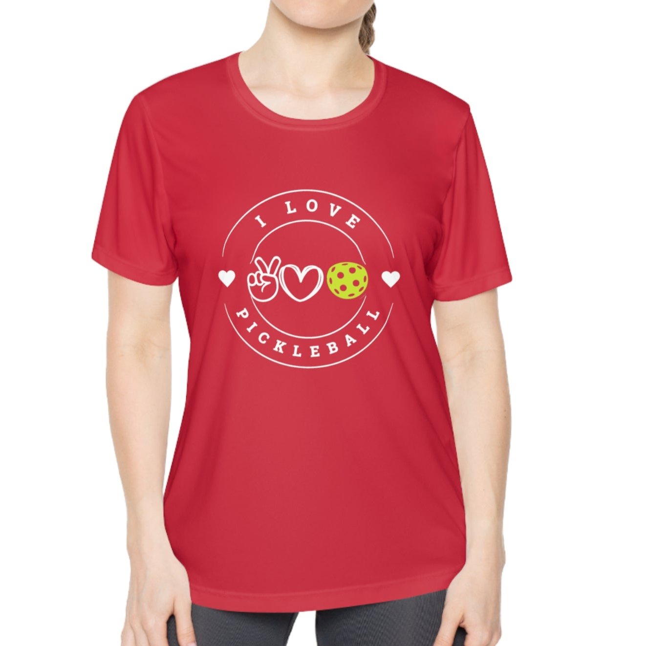 I Love Pickleball Ladies Performance Tee - Dink Champs