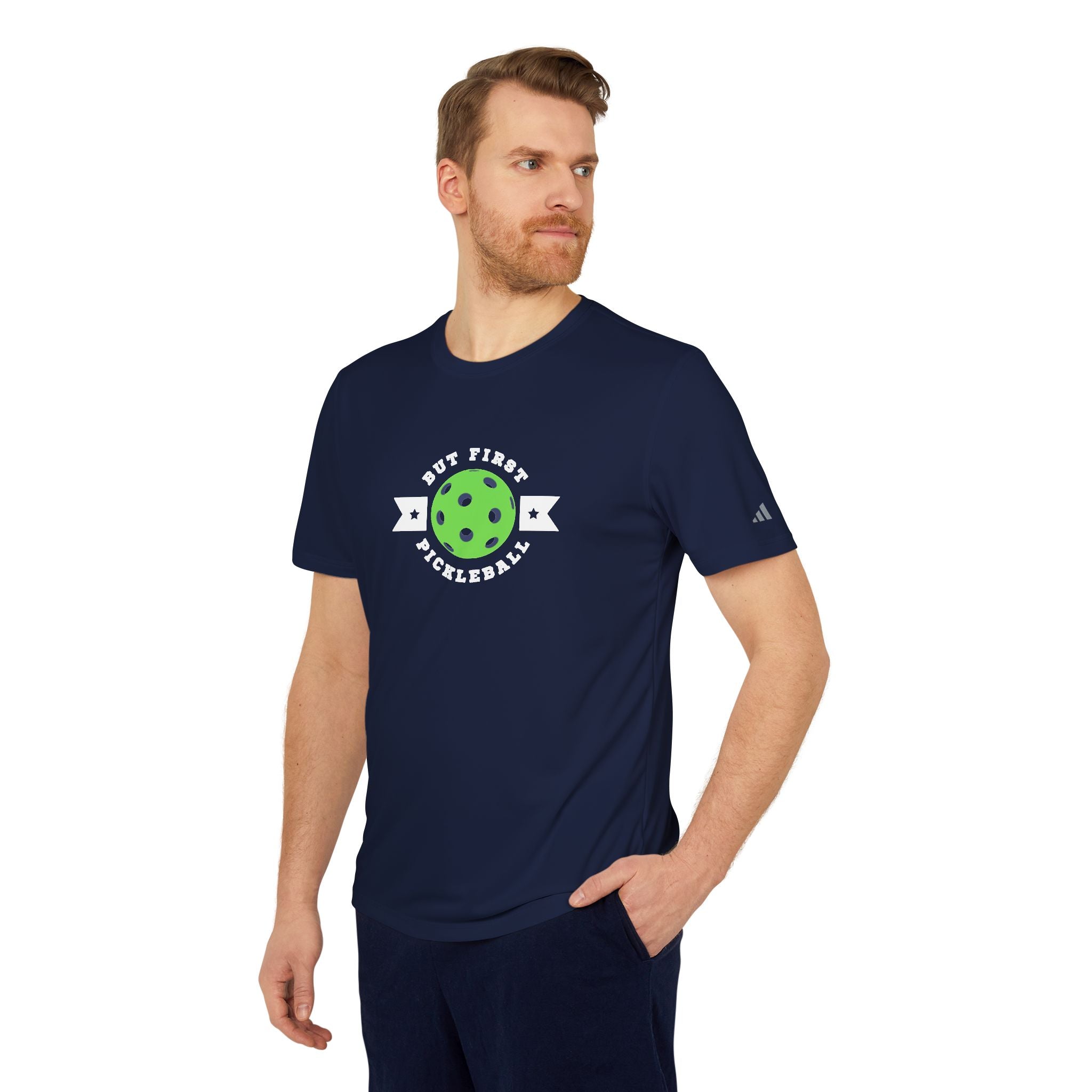 But First Pickleball Adidas® Customized T Shirt - Dink Champs