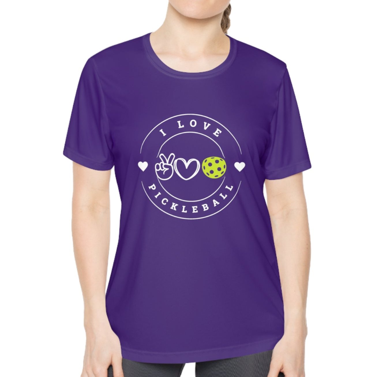 I Love Pickleball Ladies Performance Tee - Dink Champs