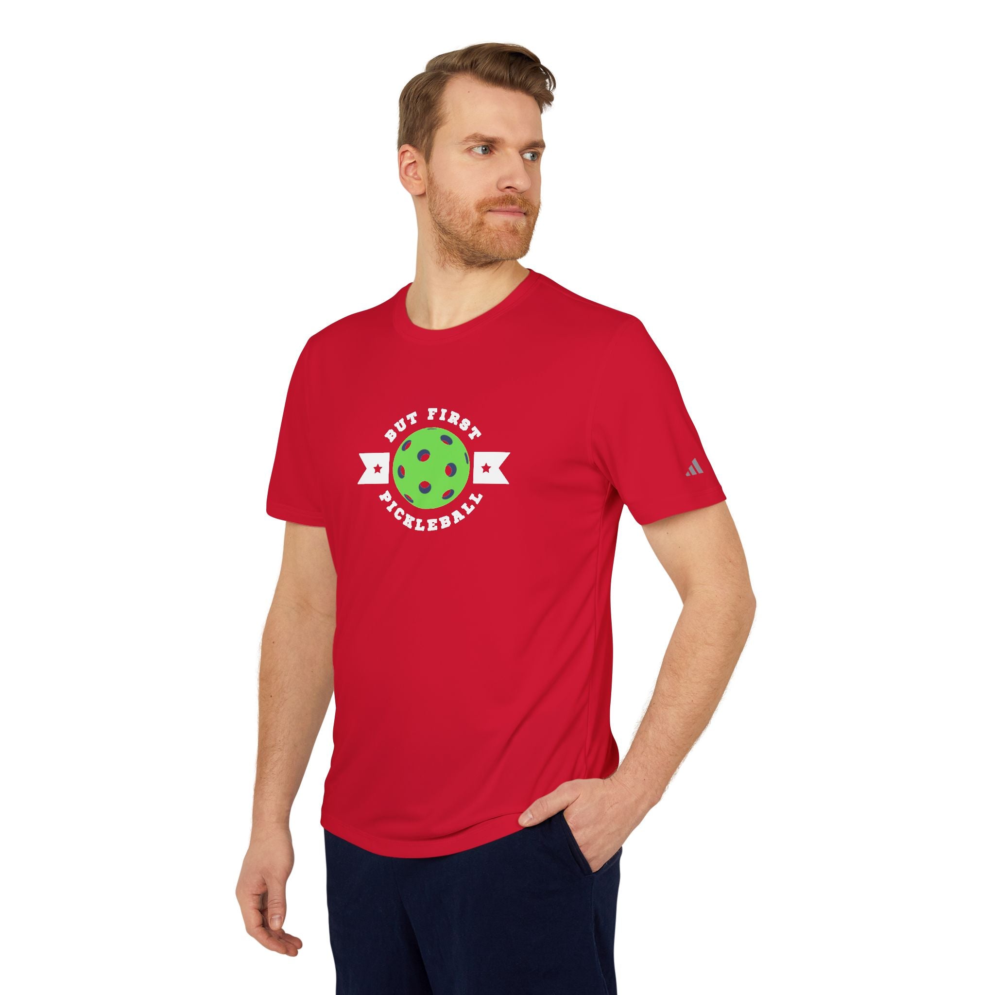 But First Pickleball Adidas® Customized T Shirt - Dink Champs