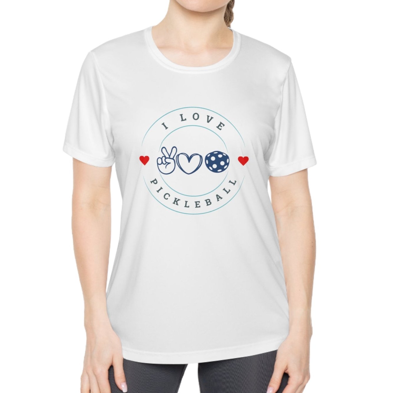 I Love Pickleball Ladies Performance Tee - Dink Champs