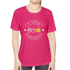 I Love Pickleball Ladies Performance Tee - Dink Champs