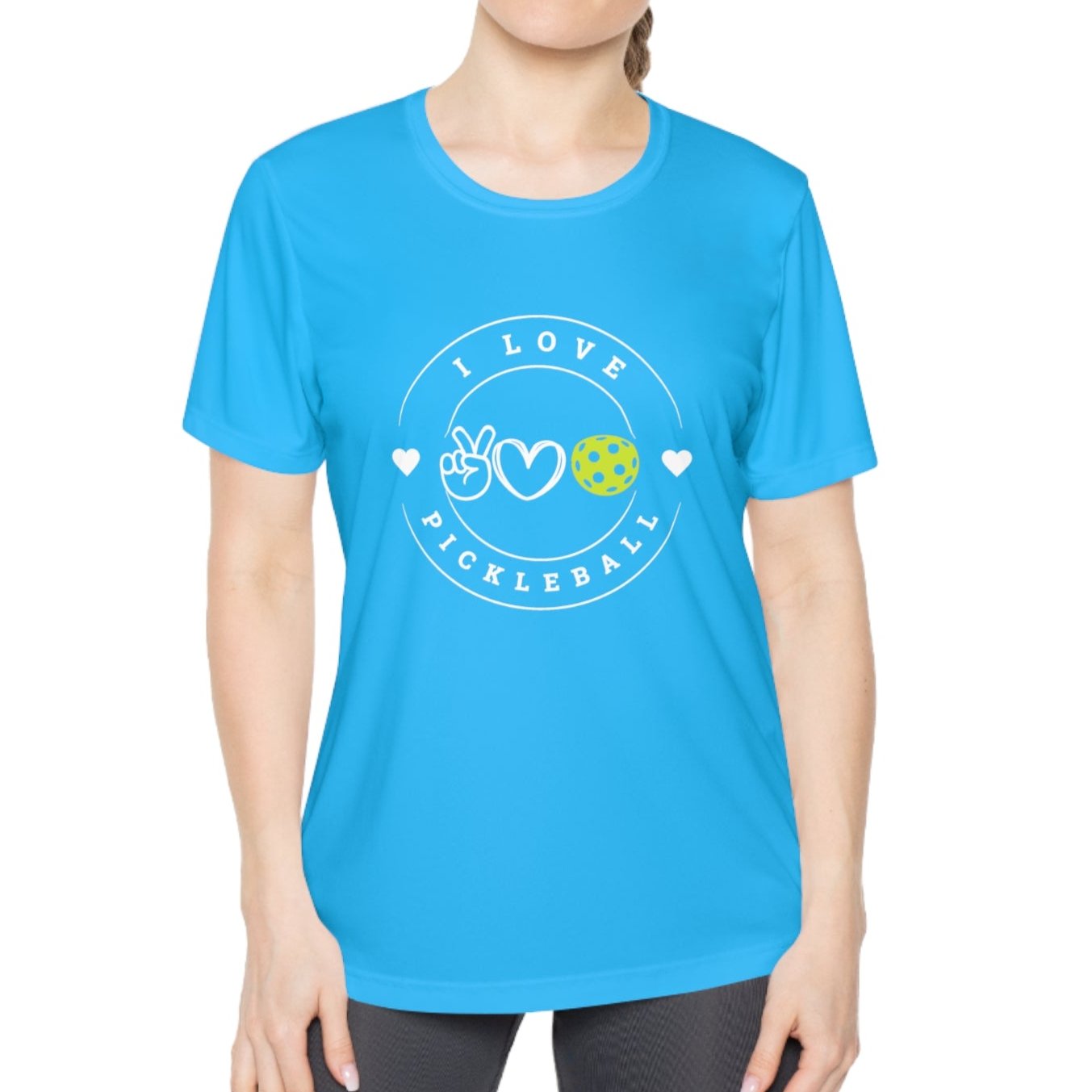 I Love Pickleball Ladies Performance Tee - Dink Champs