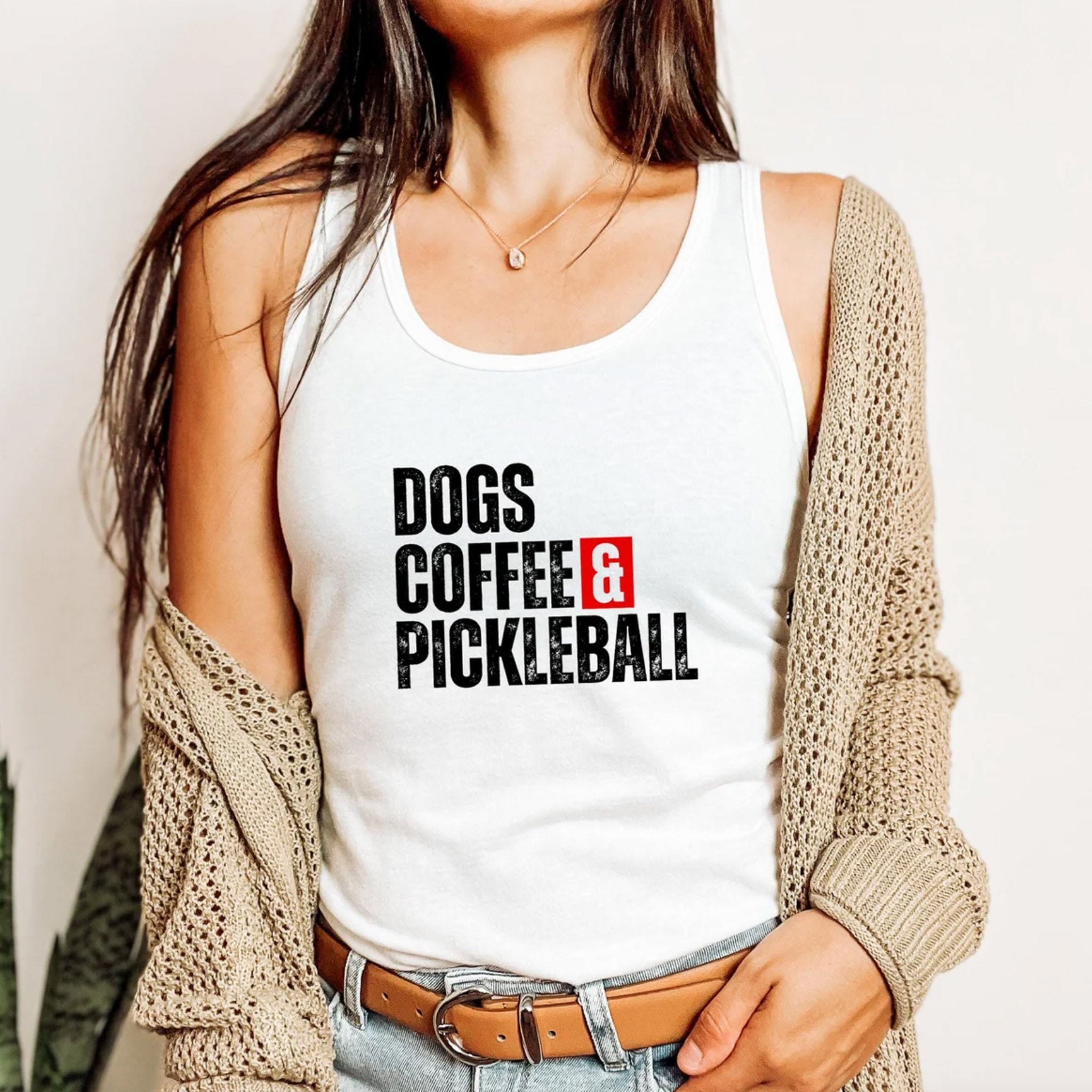 Dogs Coffee and Pickleball Women's Tank Top - Dink Champs