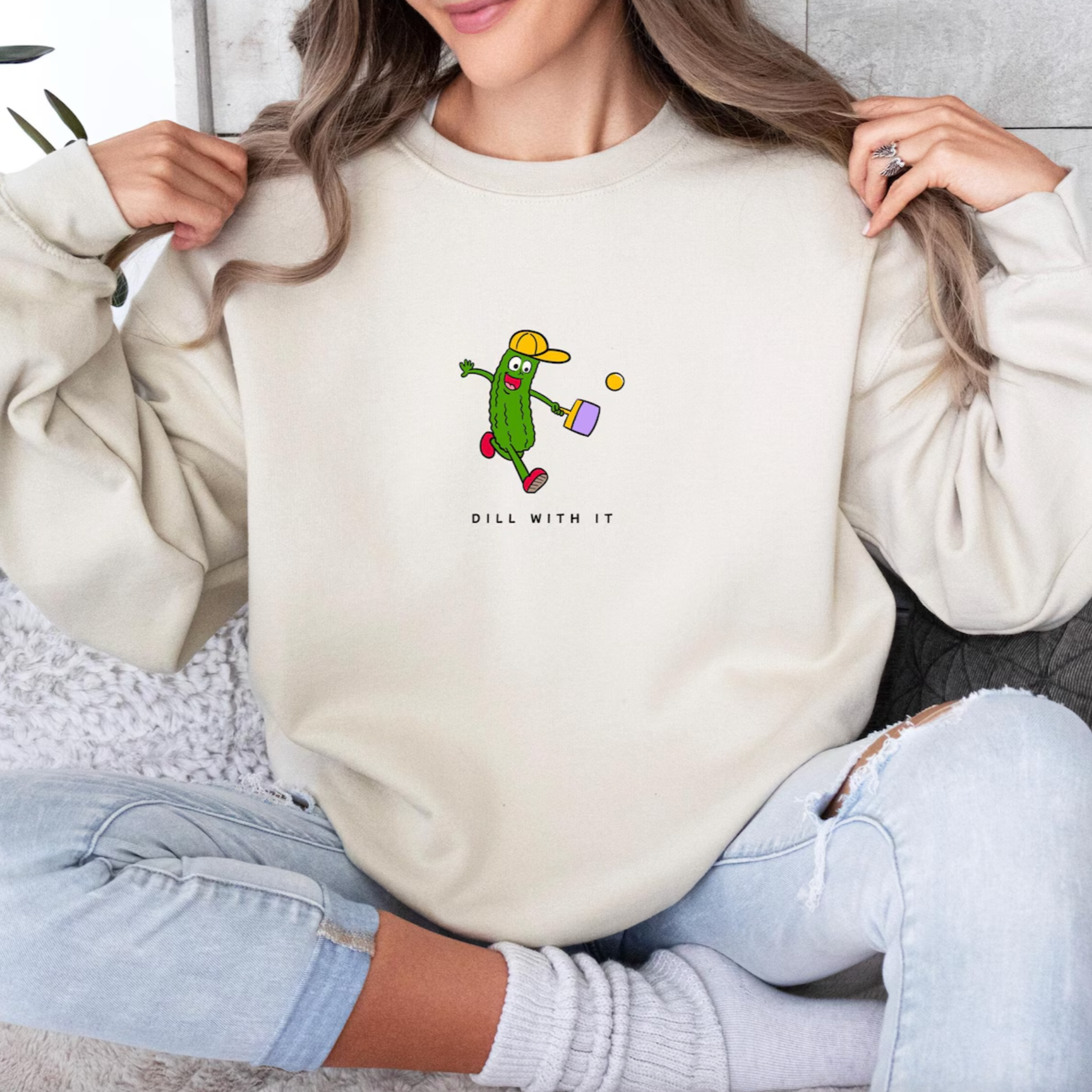 Dill With It Pickleball Sweatshirt - Dink Champs